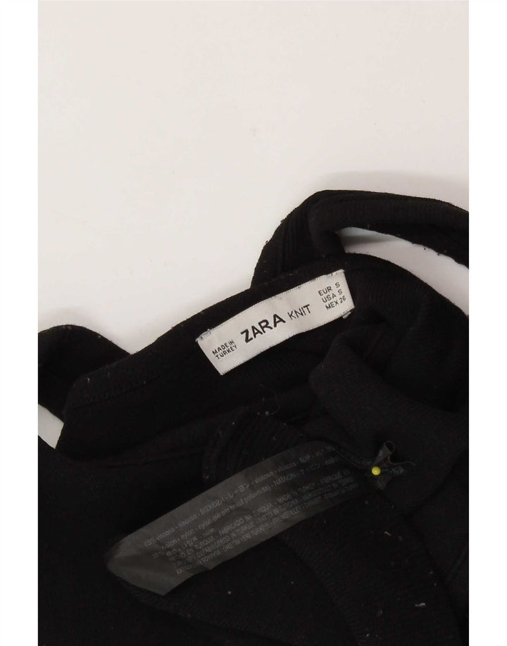 Crop Top pentru femei Zara UK 8 Small Black Viscose
