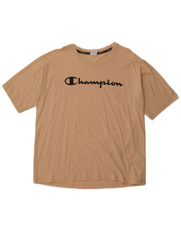 Tricou grafic pentru femei CHAMPION Top UK 20 2XL Bej Bumbac