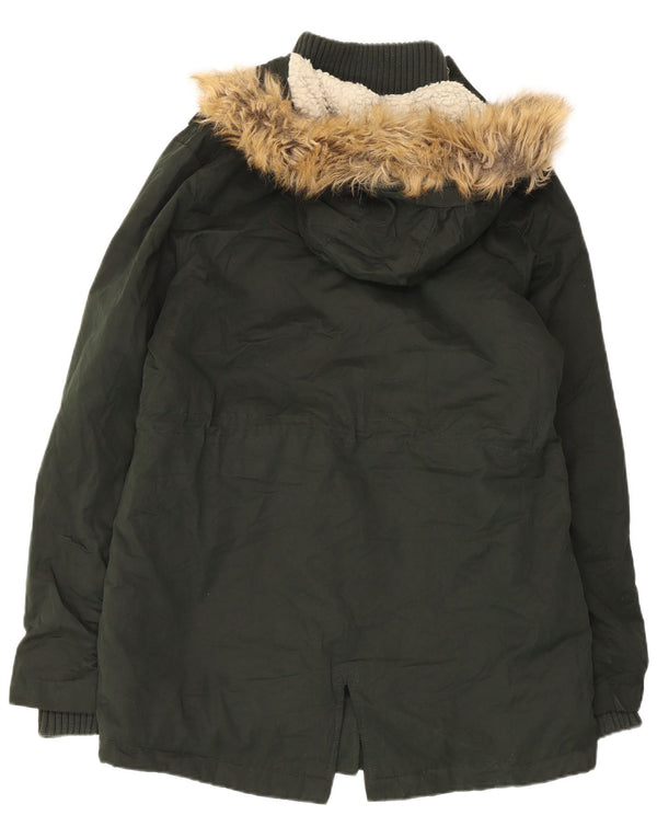 Jachetă Parka cu glugă Superdry pentru femei UK 14 Poliester verde mare