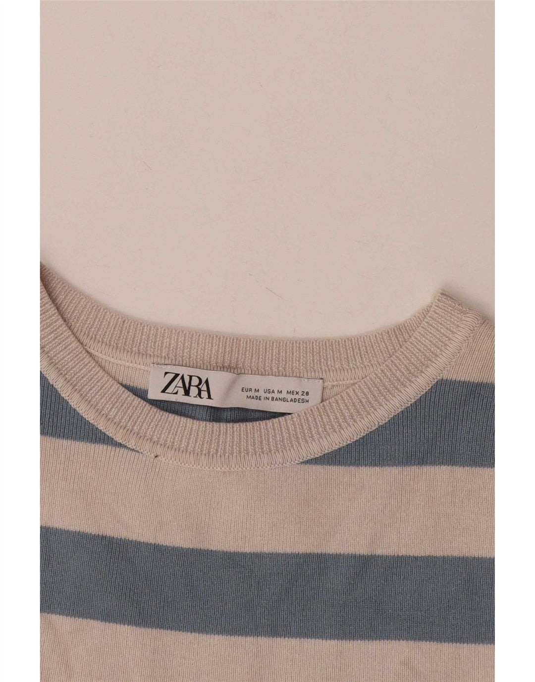 Vestă Crop Top pentru Damă Zara UK 12 Medium Bej cu dungi