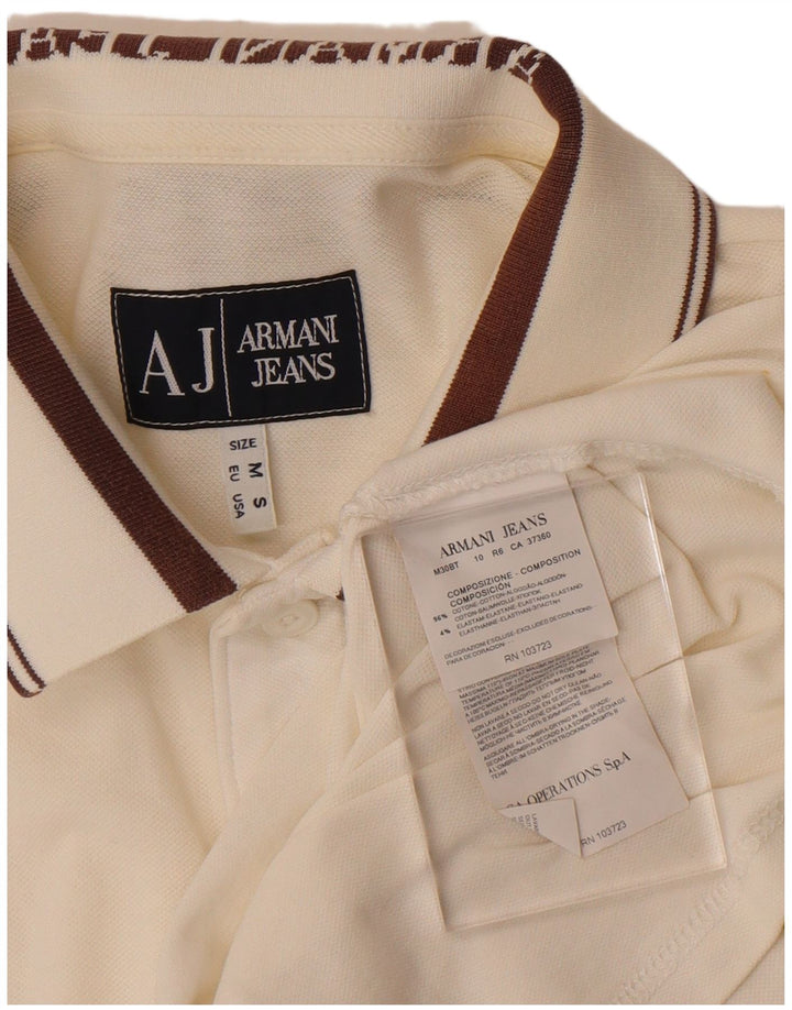 Tricou polo Armani Jeans pentru femei UK 14 Bumbac alb mediu