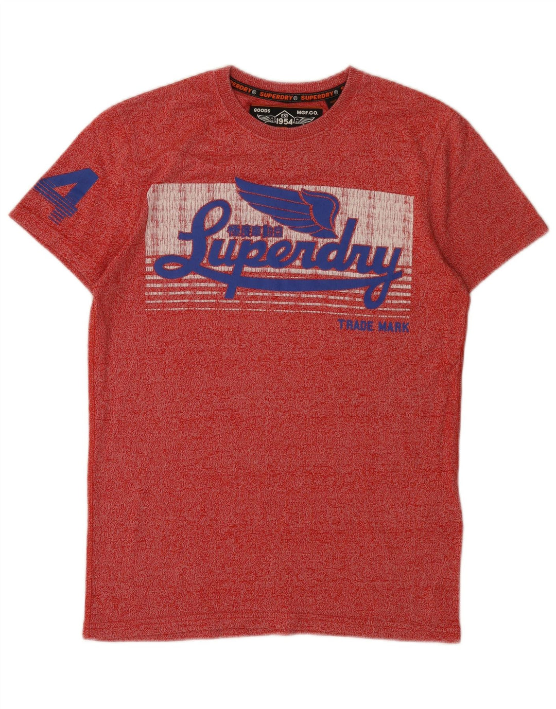 Tricou grafic pentru bărbați Superdry Top mic, roșu, bumbac cu pete