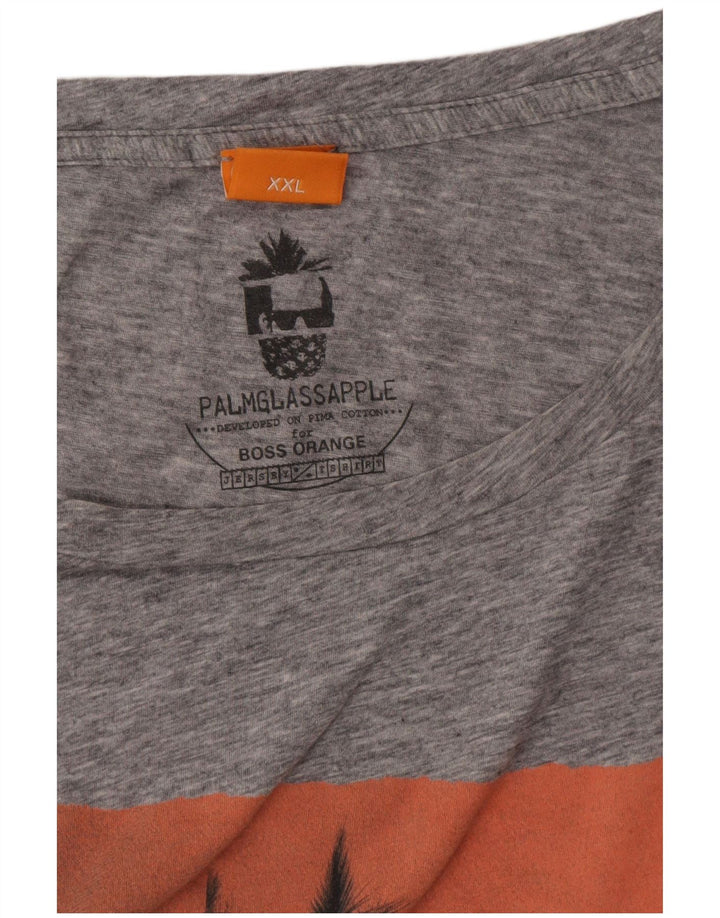 Tricou cu grafică pentru bărbați HUGO BOSS Top 2XL gri pete