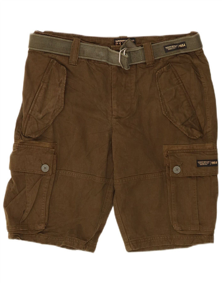 Pantaloni scurti cargo Superdry pentru bărbați W32, bumbac mediu kaki