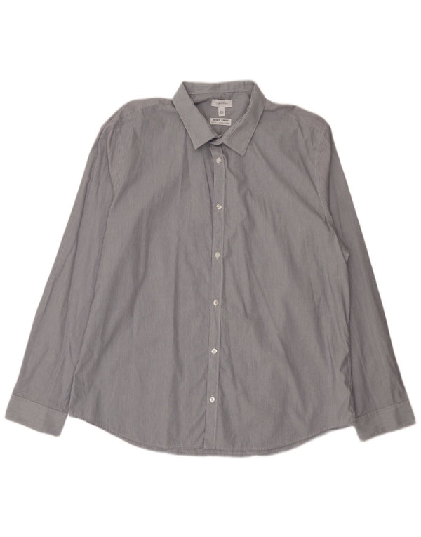 Cămașă pentru bărbați Calvin Klein Slim Fit 2XL Blue Pinstripe Bumbac