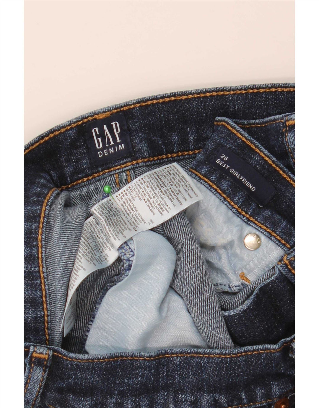 Blugi Gap Femei Girlfriend Slim W26 L27 Albastru Bumbac