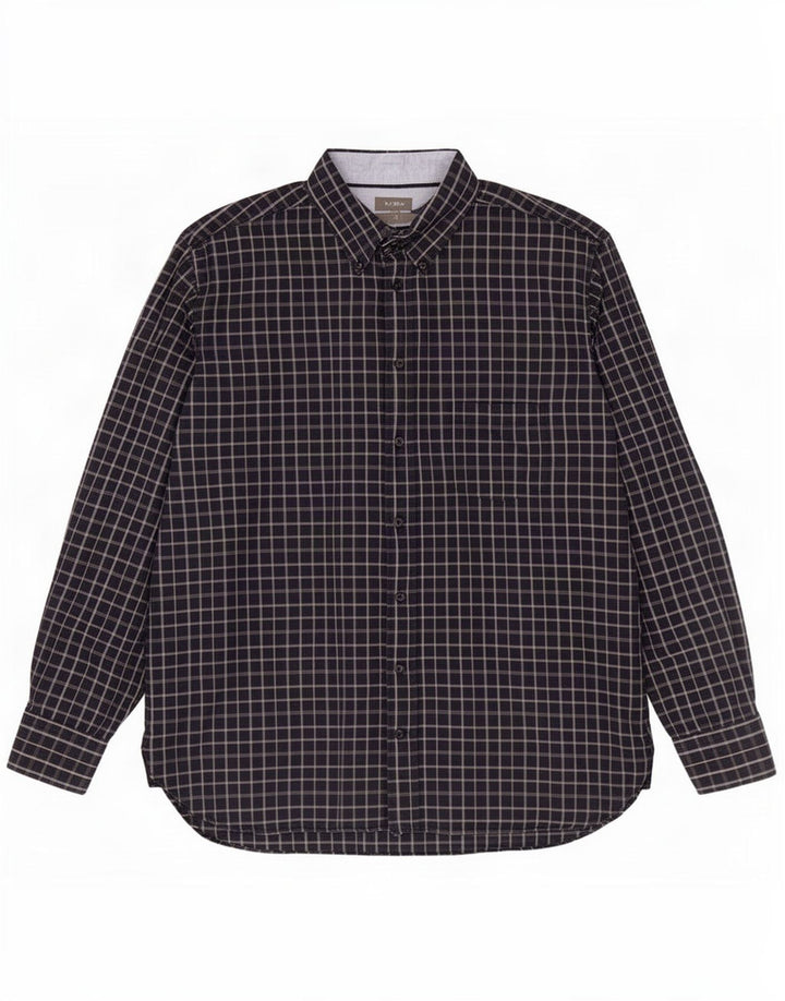 Cămașă pentru bărbați J. Crew 2XL, bumbac vichy albastru bleumarin