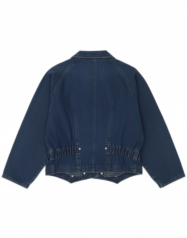 RIFLE Womens Denim 3 Button Blazer Jacket UK 16 Large Blue Cotton