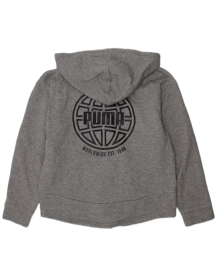 Pulover pentru fete PUMA Graphic Zip Hoodie 11-12 ani bumbac gri