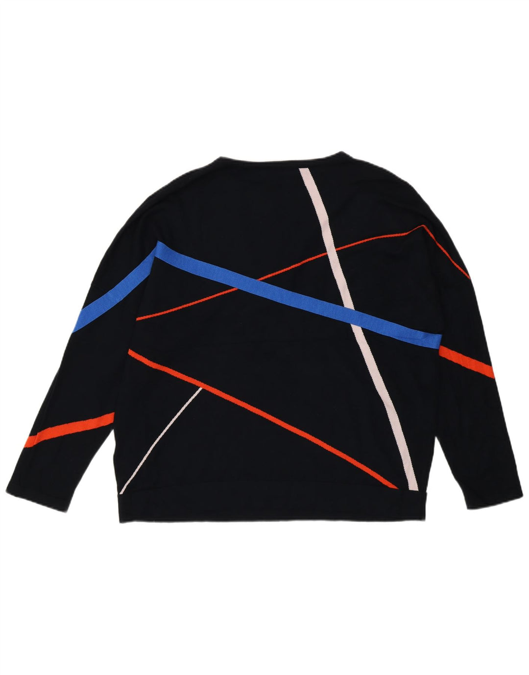 Phase Eight Pulover pentru femei cu decolteu triplu UK 16 mare, negru, geometric