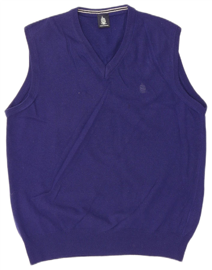 Marina Yachting Vestă pentru bărbați Tank Top Mare Lână virgină albastră