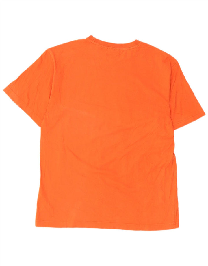Tricou cu grafic pentru bărbați Fila Top din bumbac cu dungi portocaliu mediu