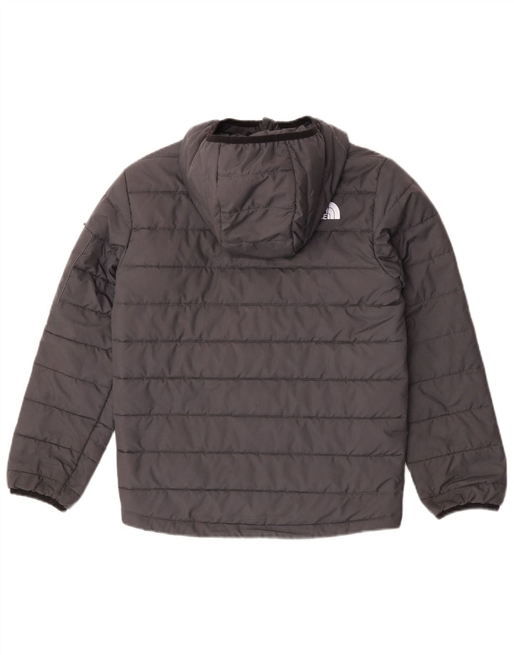 Jachetă căptușită cu glugă The North Face pentru băieți 11-12 ani, mare, gri poliester