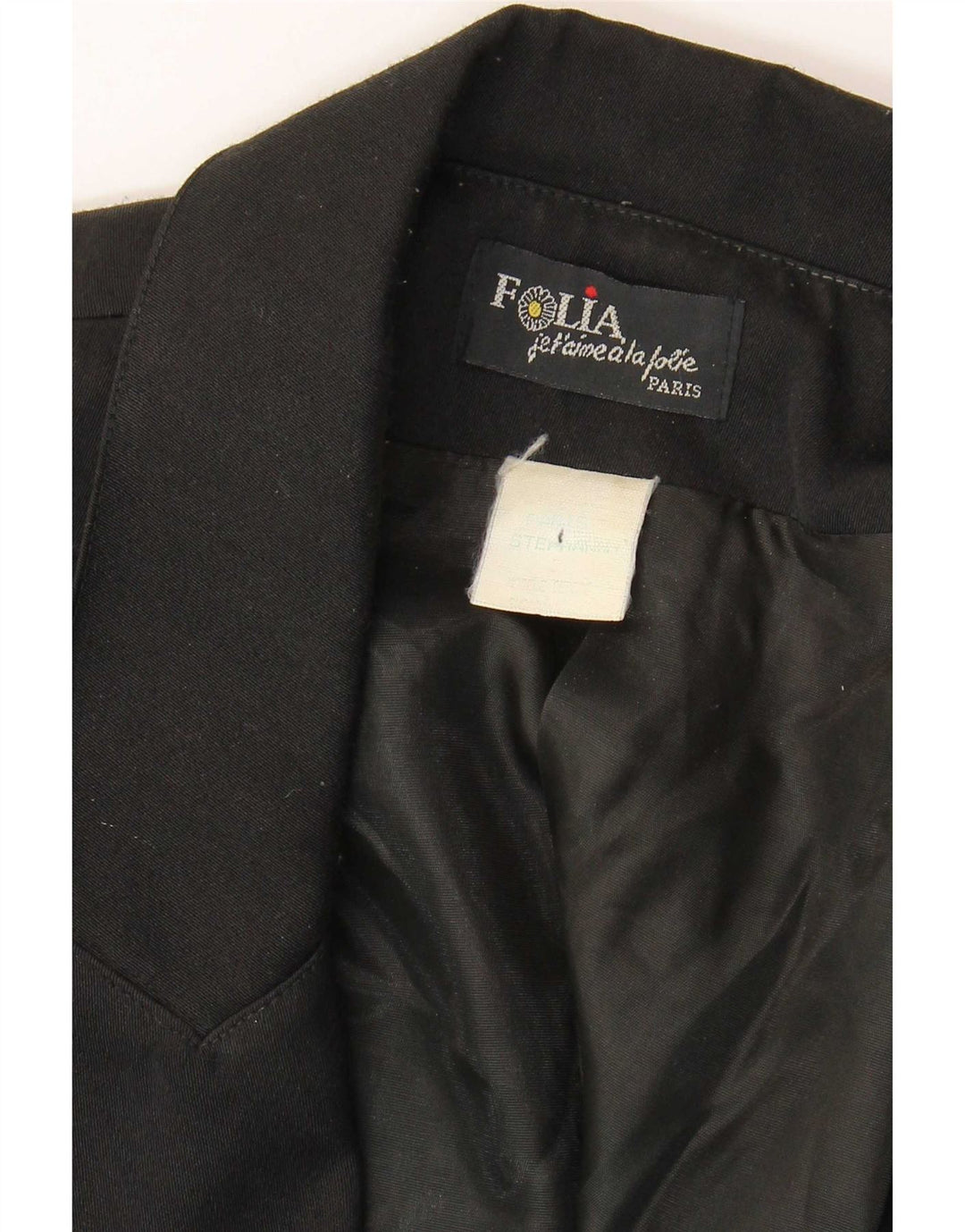 Jachetă vintage pentru femei la dublu piept UK 12 Medium Black Paisley