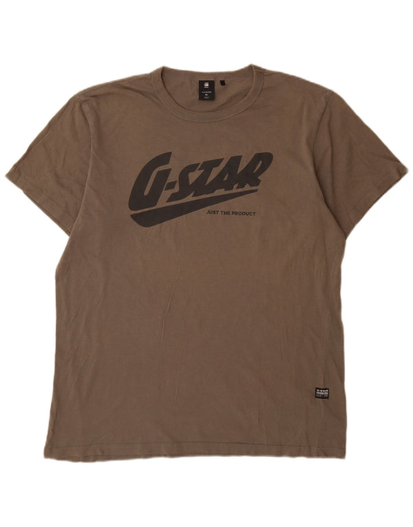 G-Star Mens Graphic T-Shirt Top XL Grey Cotton