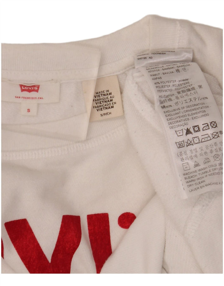 Pulover oversized pentru femei LEVI'S UK 10 Bumbac alb mic