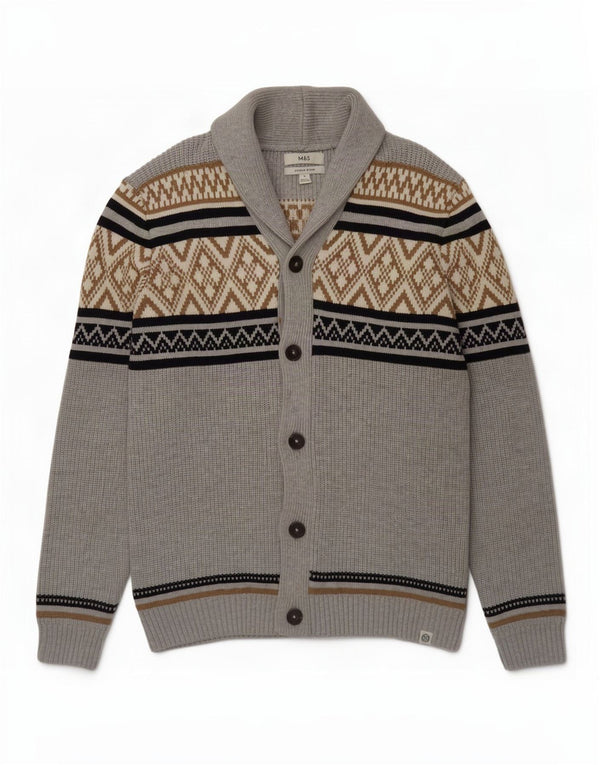 Pulover cardigan pentru bărbați Marks & Spencer XL poliester geometric geometric