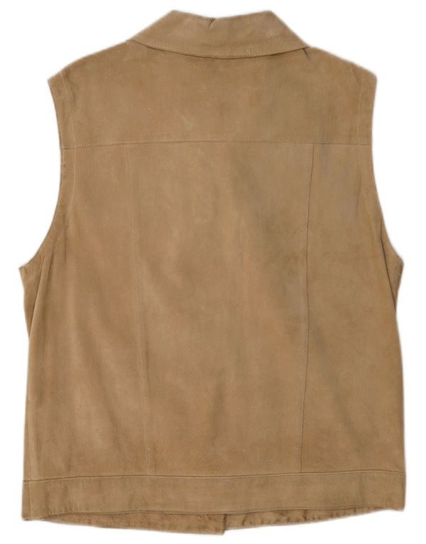 Gilet de damă vintage din piele intoarsa EU 40 Medium Beige Piele
