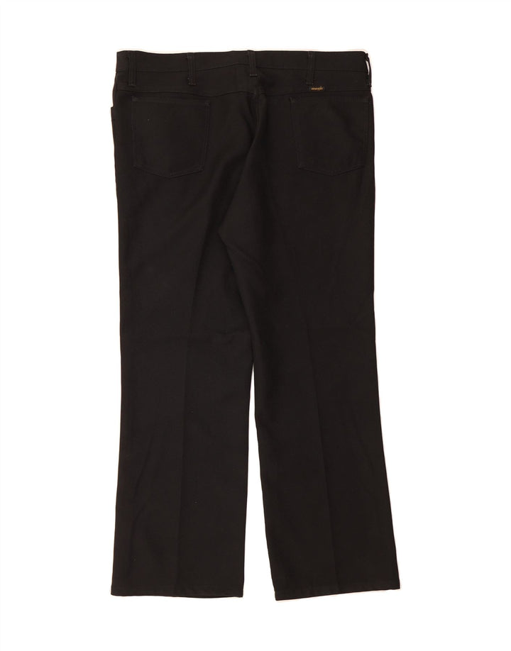 WRANGLER Mens Straight Casual Trousers  W40 L30 Black Polyester Vintage Wrangler and Second-Hand Wrangler from Messina Hembry 