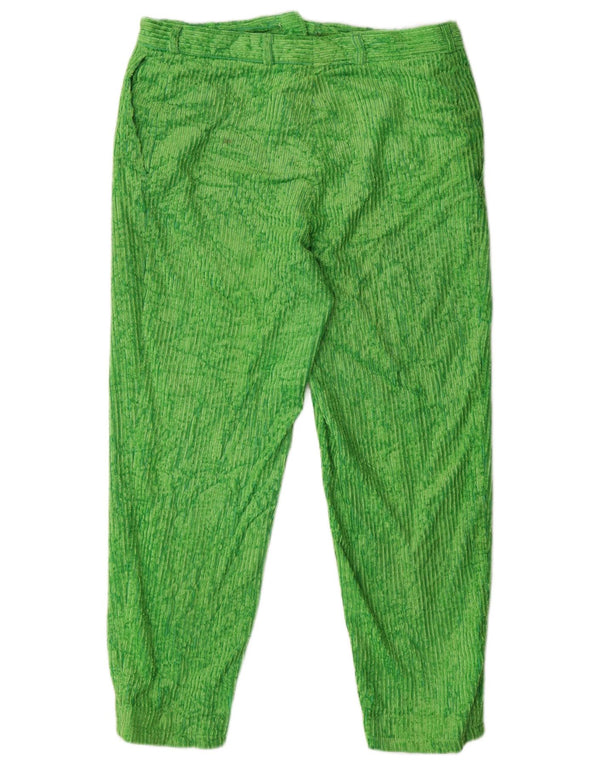 Pantaloni vintage din velur cu talie înaltă pentru femei EU 40 Medium L32 L28 Verde