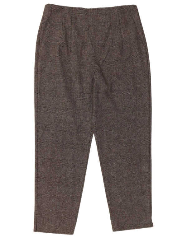 Pantaloni tăiați pentru femei cu talie înaltă Zara EU 42 Large W32 L27 Gri Clasic