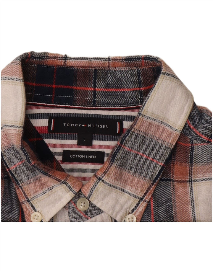 Cămașă de flanel pentru bărbați Tommy Hilfiger, bumbac cu carouri multicolore