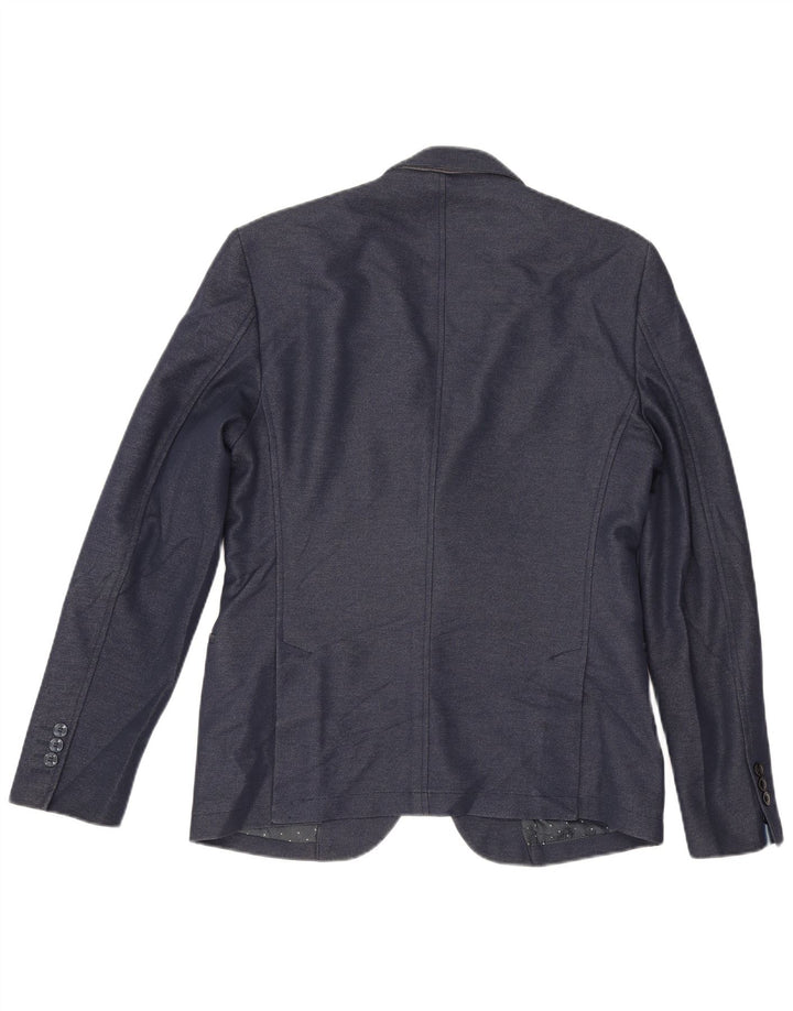 Blazer pentru bărbați Zara cu 2 nasturi EU 52 Poliester mare bleumarin