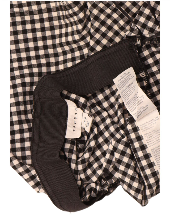 Compartiment pentru femei Topshop, cu Halter, UK 10 Small Black Gingham Viscose