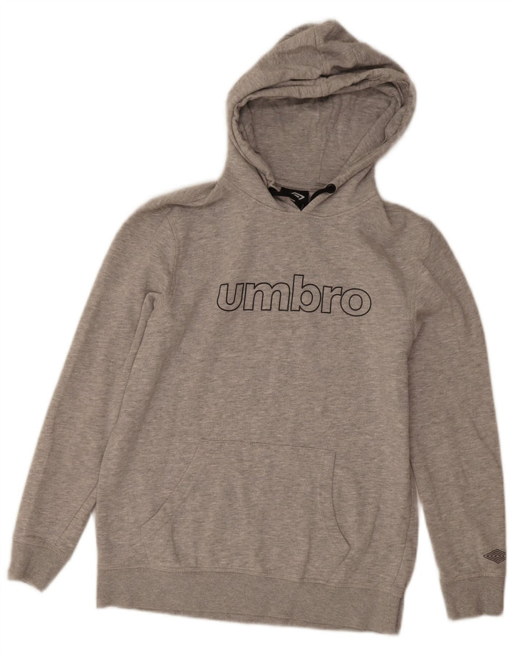 Pulover cu glugă grafic Umbro pentru bărbați, bumbac, gri mediu