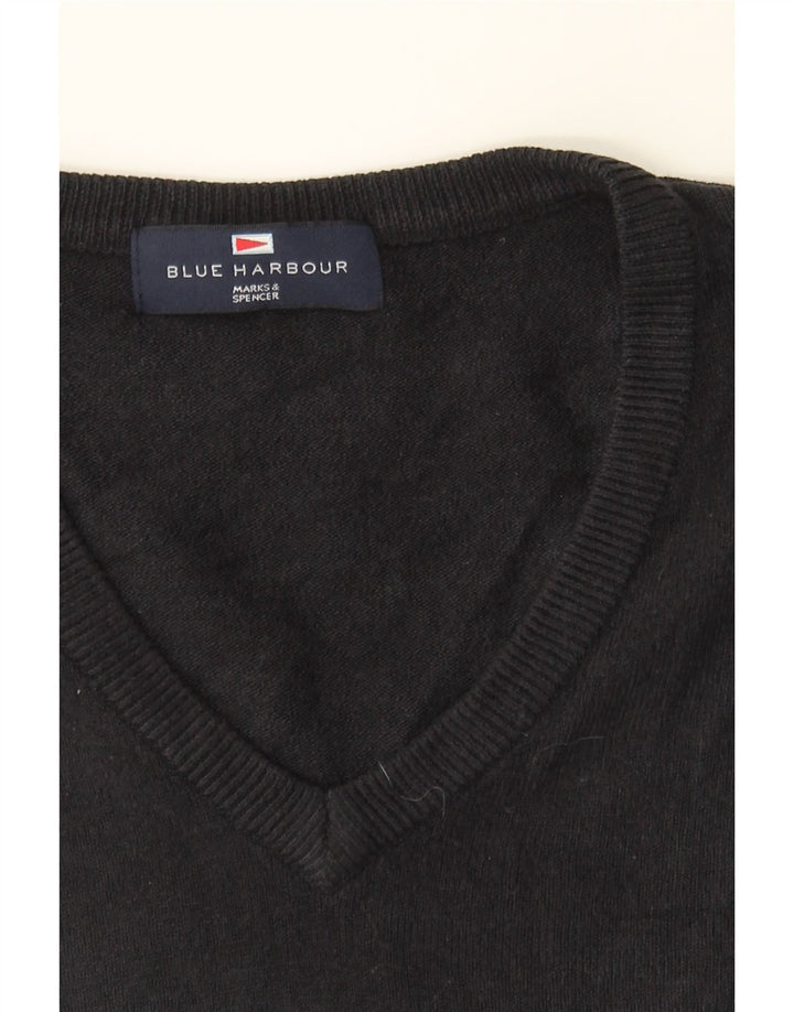 BLUE HARBOUR Mens V-Neck Jumper Sweater Large Navy Blue Acrylic Vintage Blue Harbour and Second-Hand Blue Harbour from Messina Hembry 