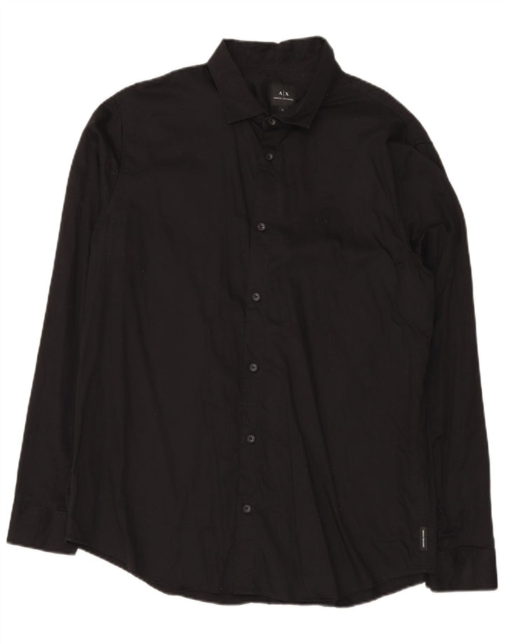 Cămașă Armani Exchange pentru bărbați XL bumbac negru