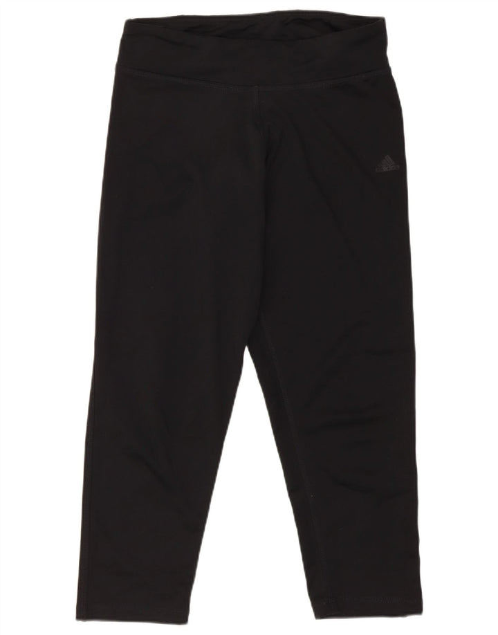 Leggings Capri Adidas pentru femei UK 8/10 Poliester negru mic