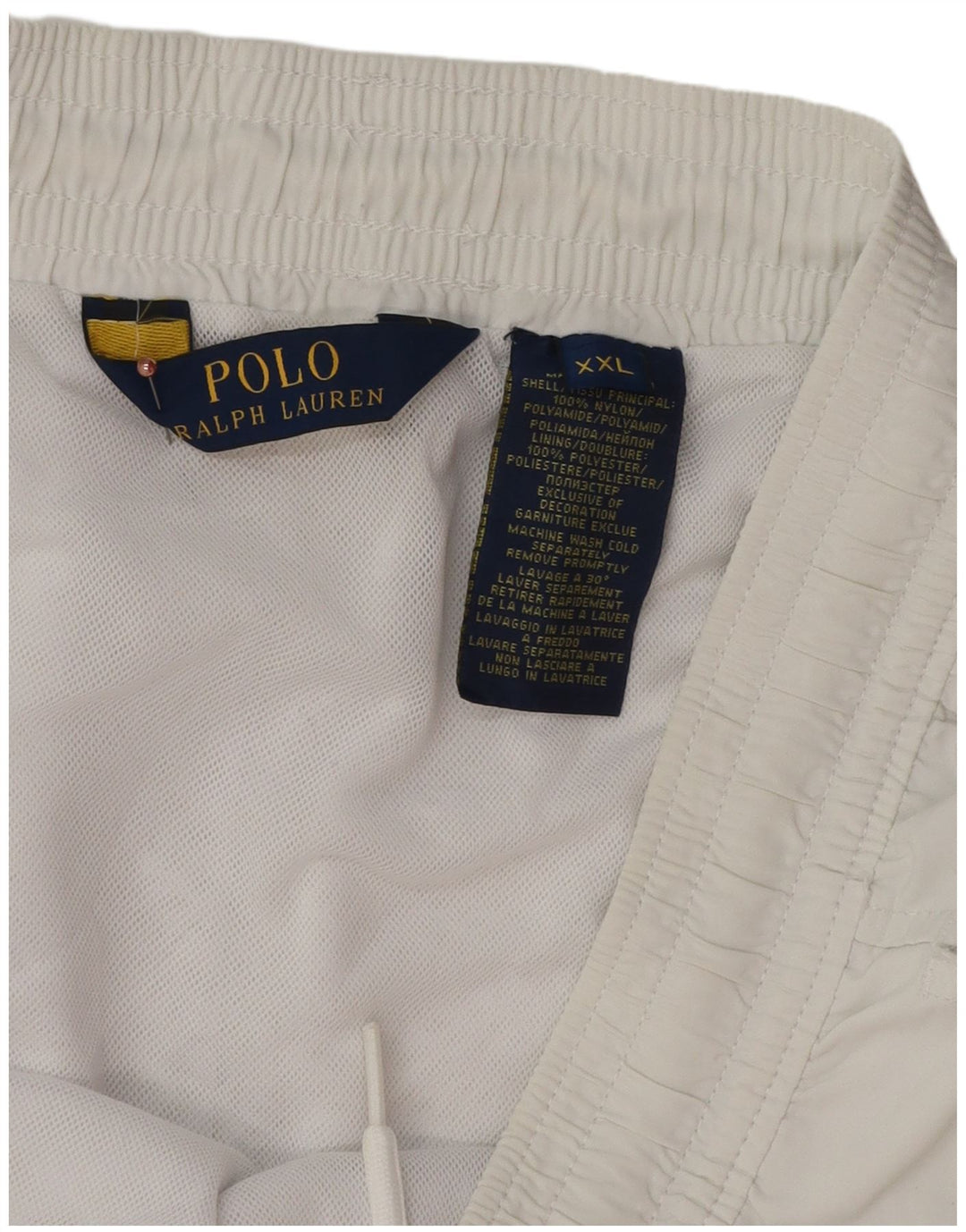 Pantaloni scurți de înot Polo Ralph Lauren pentru bărbați, poliester alb 2XL