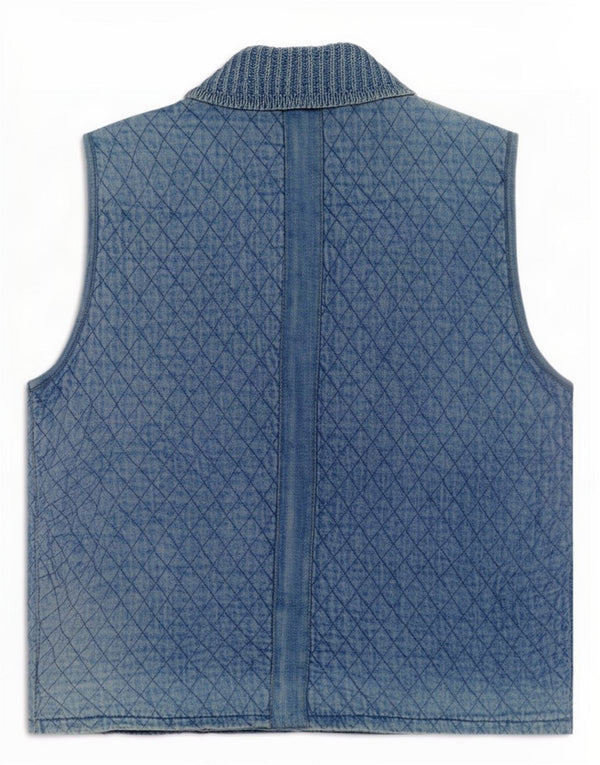 Blue Willi's Gilet de denim matlasat pentru femei UK 14 Bumbac mediu
