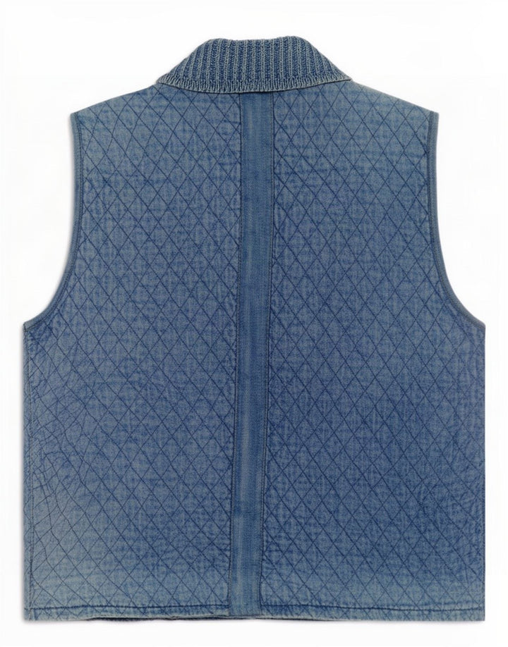 Blue Willi's Gilet de denim matlasat pentru femei UK 14 Bumbac mediu