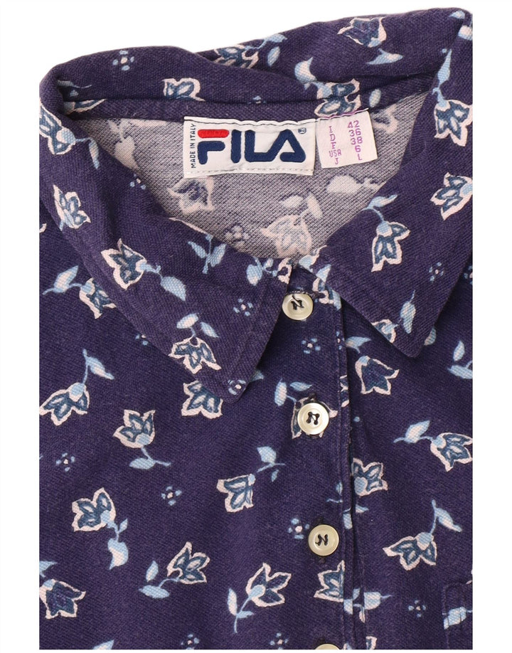 Tricou polo fără mâneci pentru femei FILA IT 42 Medium Bleumarin Floral