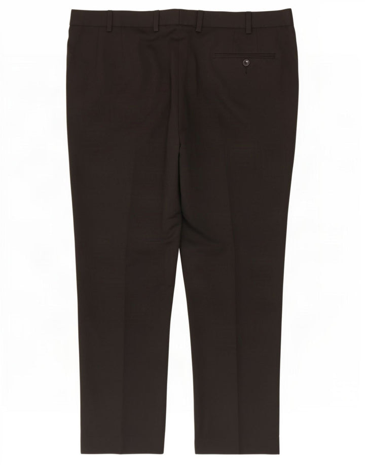 Pantaloni de costum pentru bărbați Marks & Spencer, cu ajustare normală, L40 L29, poliester negru