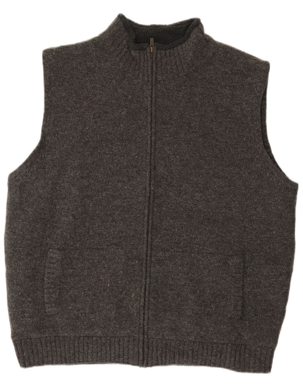 Pulover cardigan fără mâneci pentru bărbați L.L.Bean XL Lână gri