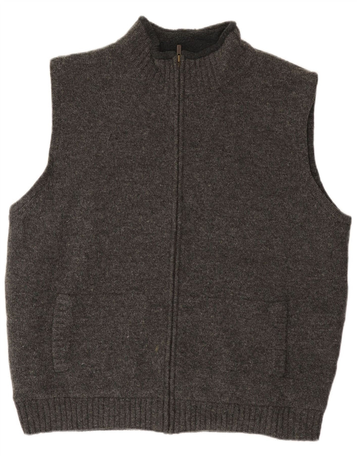 Pulover cardigan fără mâneci pentru bărbați L.L.Bean XL Lână gri
