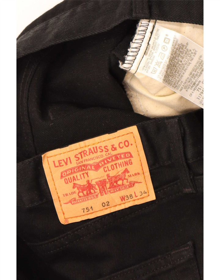 Blugi drepti pentru bărbați Levi's 751 W38 L34 bumbac negru