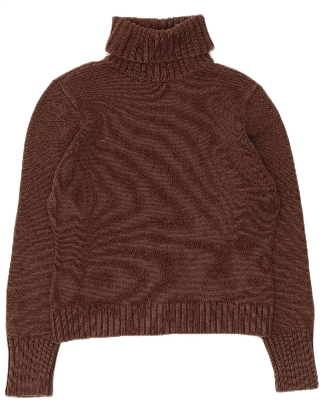 Pulover de damă Marks & Spencer crop cu gât rulat, maro mediu, UK 12