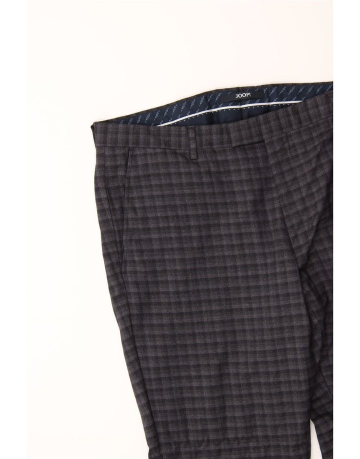 JOOP Mens Slim Chino Trousers W36 L31  Grey Check Vintage Joop and Second-Hand Joop from Messina Hembry 