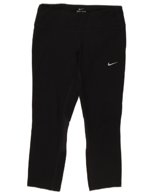 Leggings capri Nike Dri Fit pentru femei UK 10 Poliester negru mic