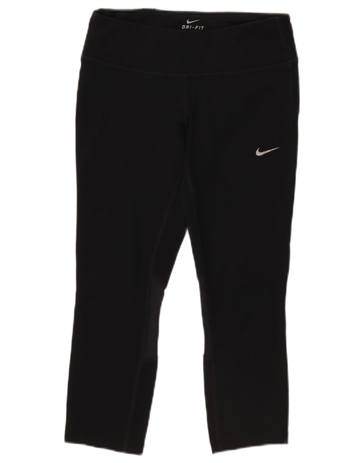 Leggings capri Nike Dri Fit pentru femei UK 10 Poliester negru mic