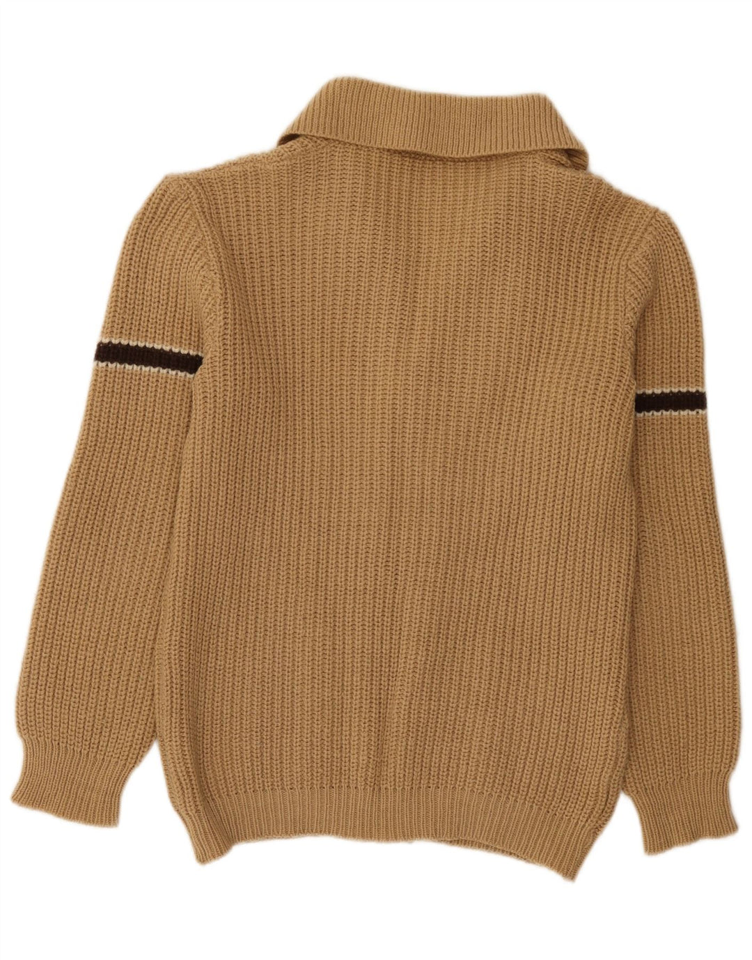 Pulover Cardigan Vintage pentru bărbați Mic Bej Colorblock