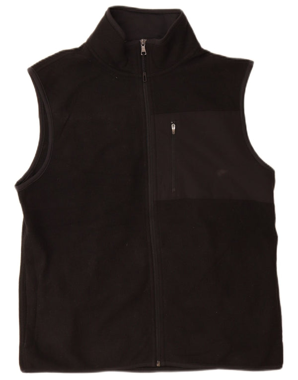 Marks & Spencer Mens Fleece Gilet UK 38 Medium Black Polyester