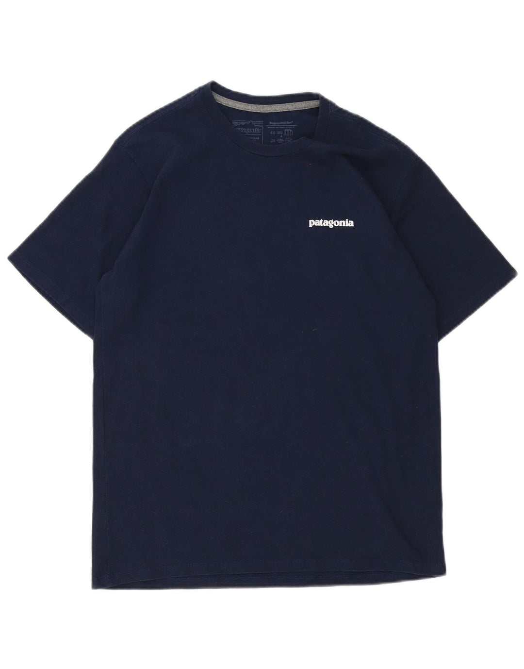 Tricou grafic Patagonia pentru bărbați, cu croială obișnuită, poliester mic, bleumarin