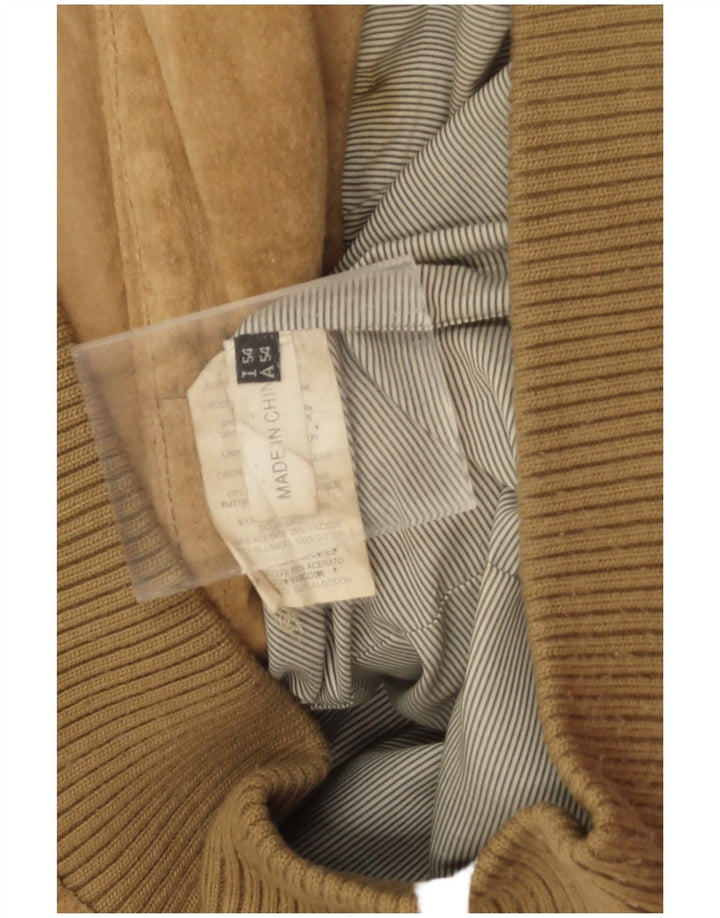 Bomber vintage pentru bărbați din piele intoarsa IT 54 2XL din piele bej