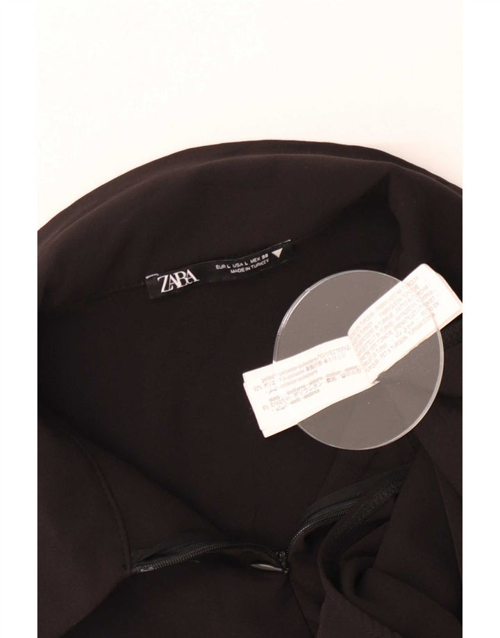 Body cămașă pentru femei Zara UK 14 Poliester negru mare