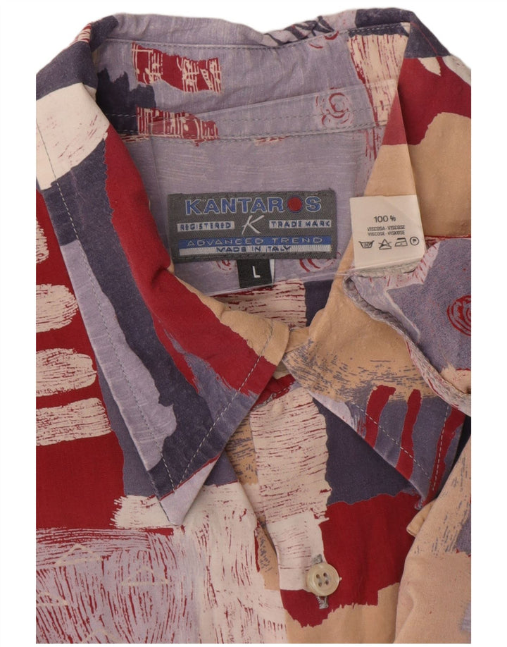 Cămașă pentru bărbați Kantaros cu model abstract, viscoză mare, multicoloră